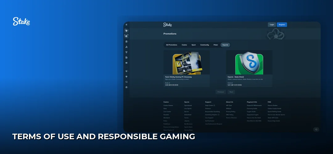 Terms of Use and Responsible Gaming